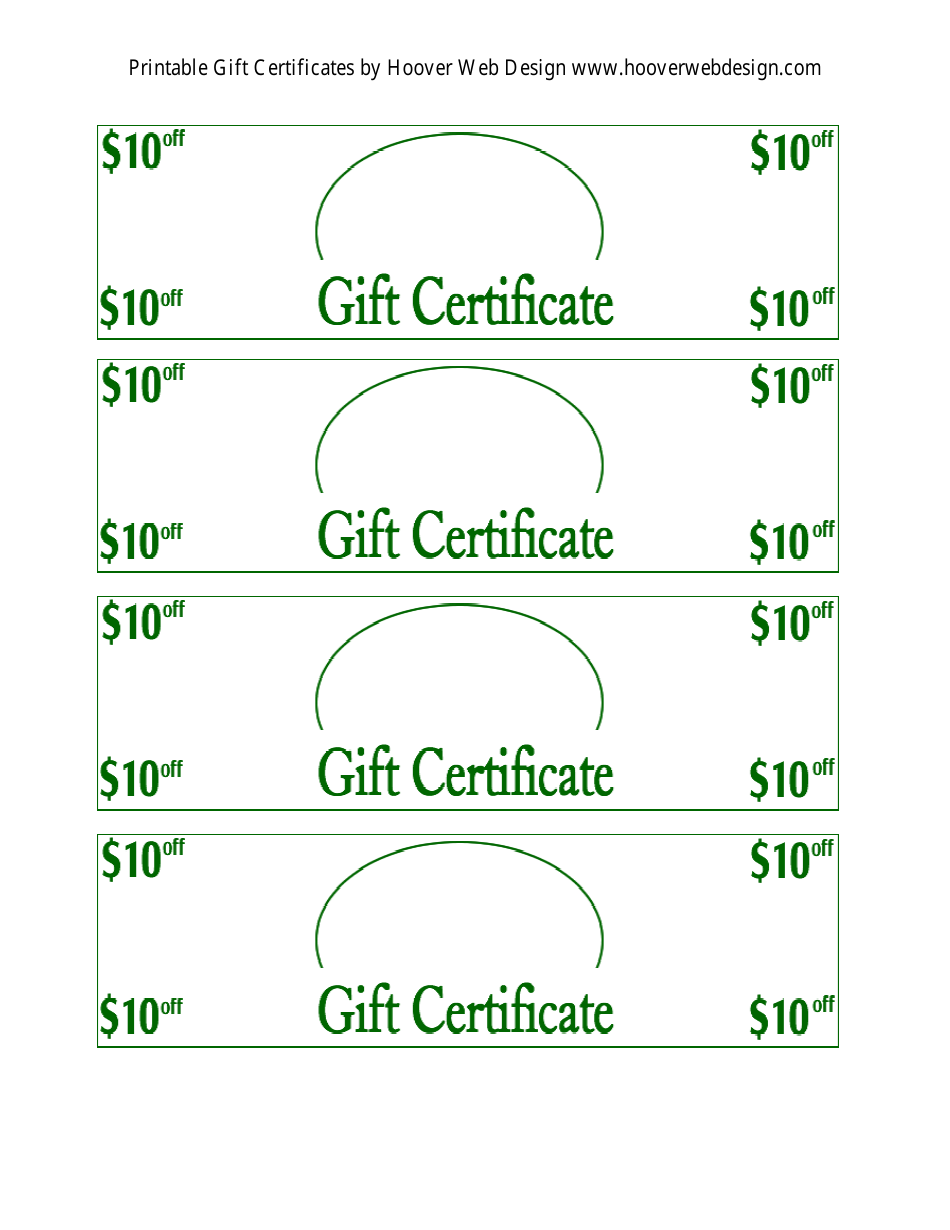 10 Dollars off Gift Certificate Templates - TemplateRoller
