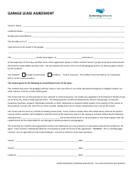 Document preview: Garage Lease Agreement Form - Screening Services Inc.