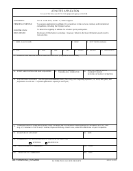 Document preview: DA Form 4762 Athlete's Application