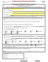Form DOL-UID-55 &quot;Application for Exemption or Transfer of Liability&quot; - South Dakota