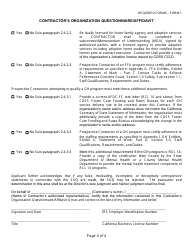 Form 1 Contractor's Organization Questionnaire/Affidavit - Los Angeles County, California, Page 4
