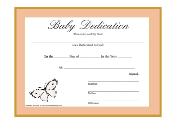 &quot;Butterfly Baby Dedication to God Template&quot;