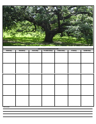 &quot;Blooming Tree Calendar Template&quot;