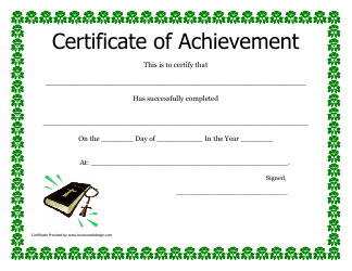 Document preview: Certificate of Achievement Template - Green