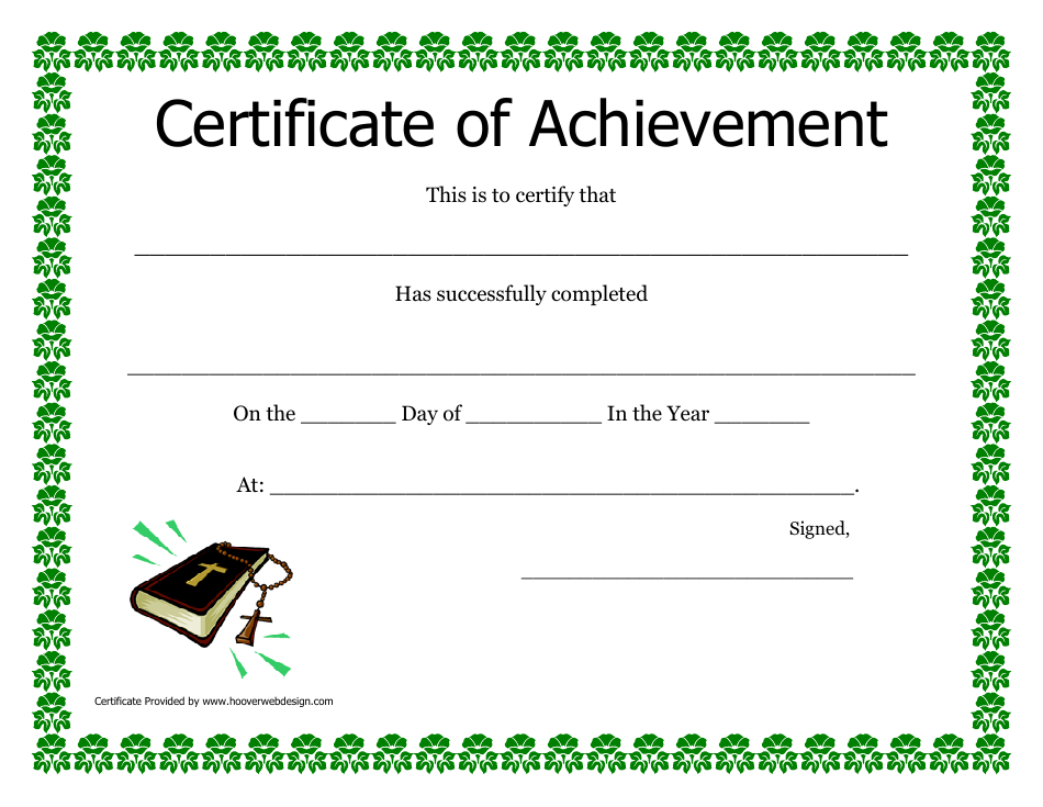Certificate of Achievement Template - Green