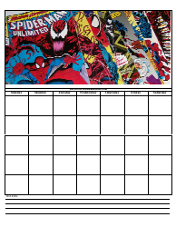 &quot;Spider-Man Calendar Template&quot;