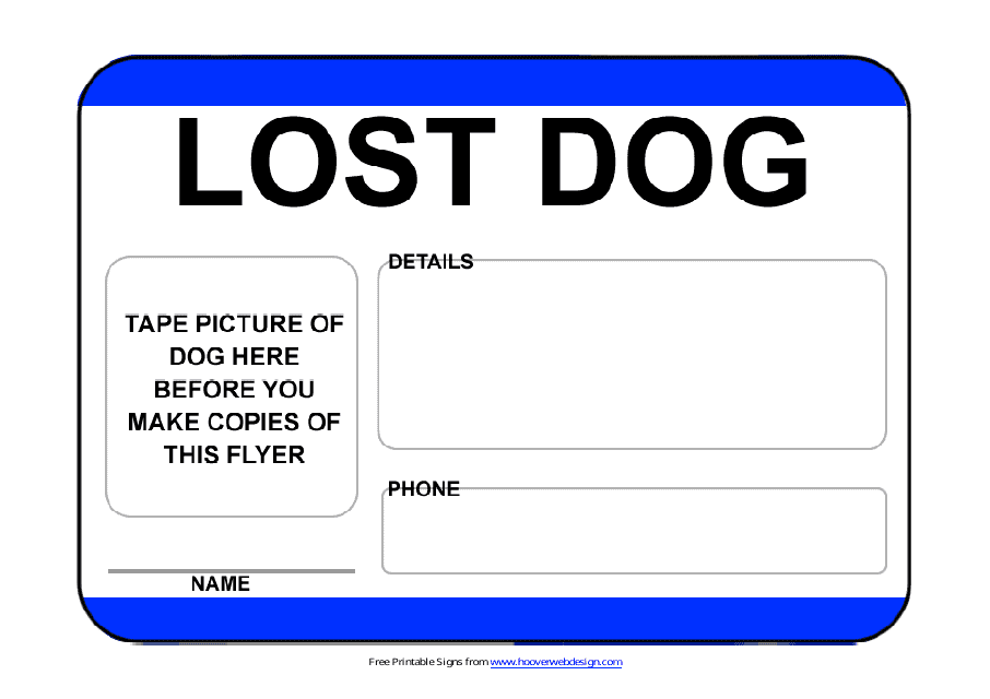 &quot;Lost Dog Flyer Template&quot; Download Pdf
