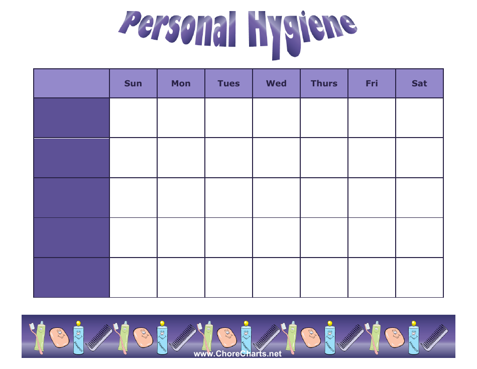Personal Hygiene Schedule Template Image Preview