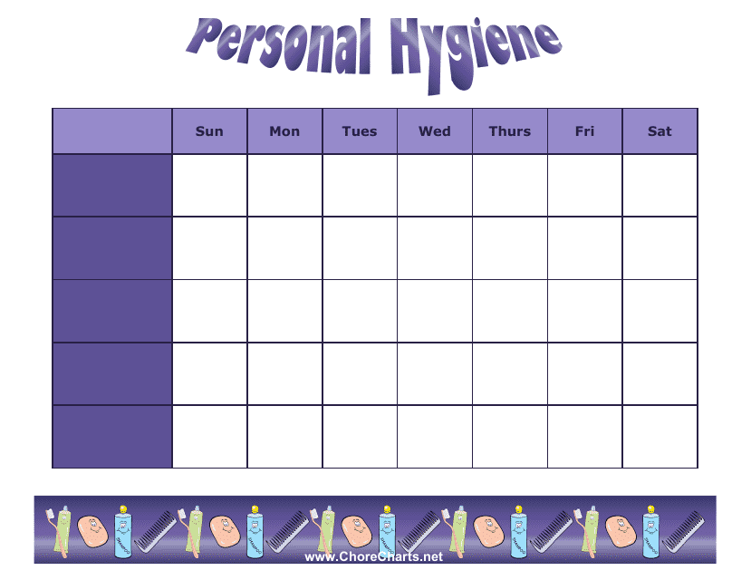 Personal Hygiene Schedule Template