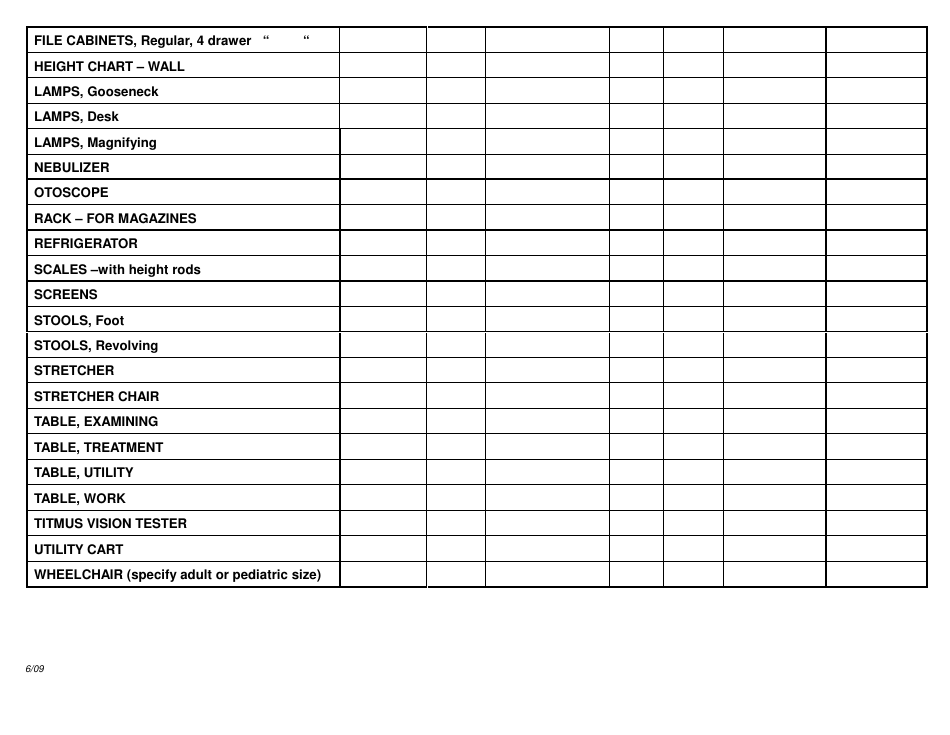 Health Office Inventory Template - Syracuse City School District, Page 2