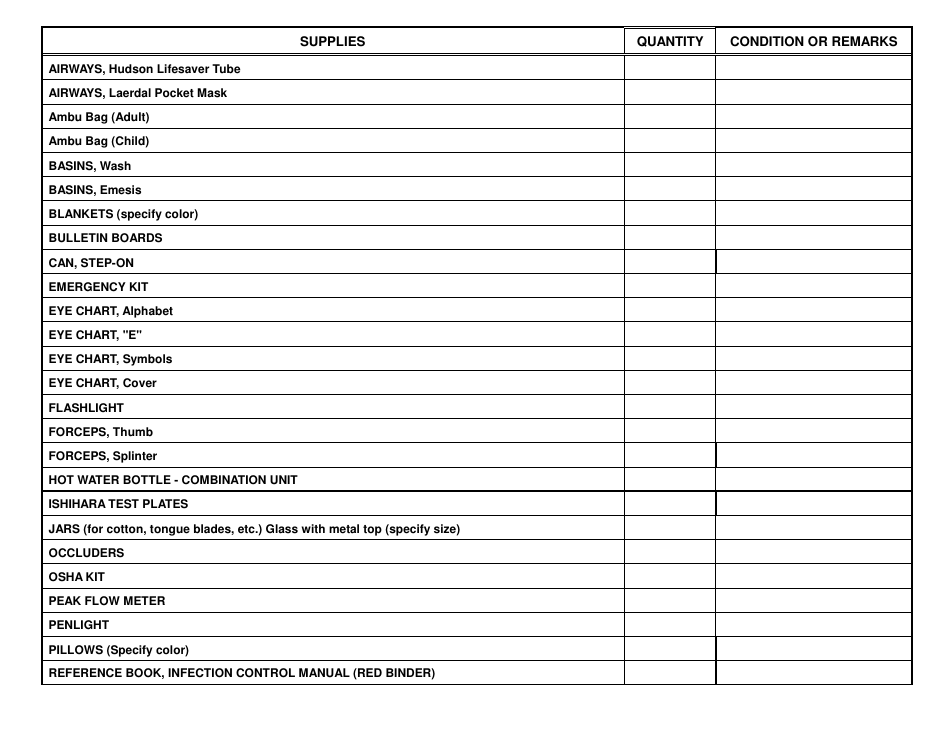 Health Office Inventory Template - Syracuse City School District, Page 3