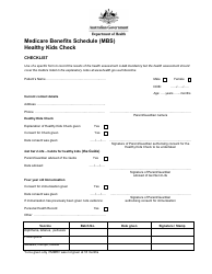Medicare Benefits Schedule (Mbs) Healthy Kids Check - Australia