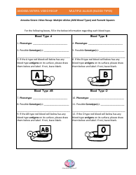 &quot;Multiple Alleles (Abo Blood Types) and Punnett Squares Worksheet&quot;