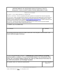 DoDEA Form 2942.0-M-F4 &quot;Request for Exemptions From Immunization&quot;