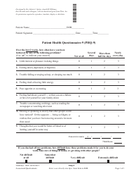 Document preview: Patient Health Questionnaire-9 Form