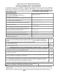 Document preview: Enteral Formula Prior Authorization Prescriber Worksheet - New York State Medicaid Program - New York
