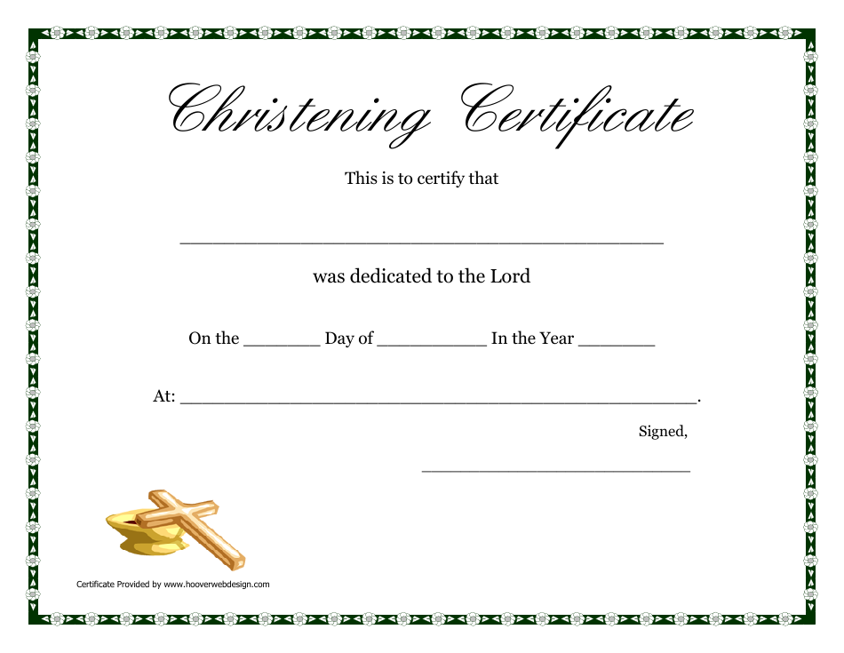 Christening Certificate Template White Download Printable PDF