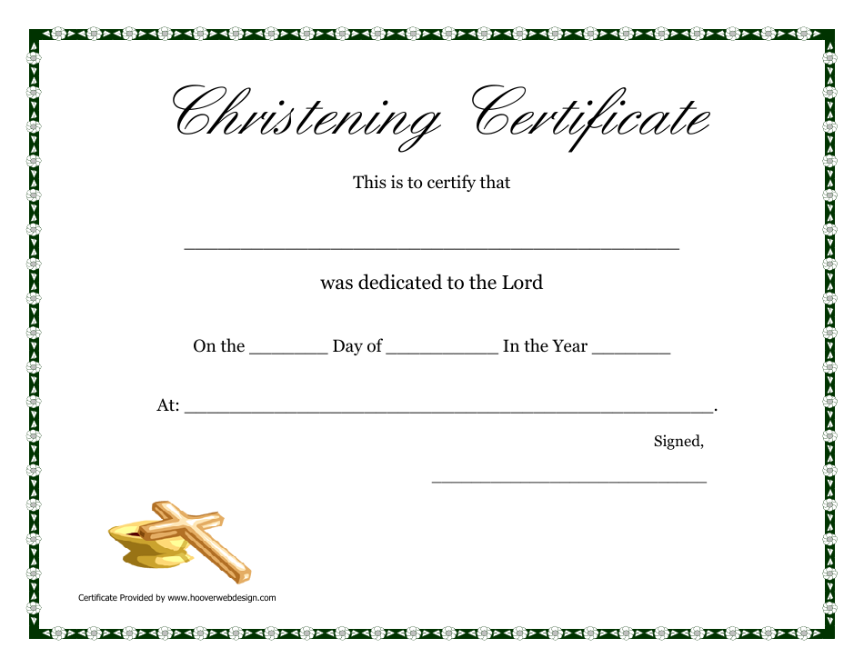 Christening Certificate Template - White