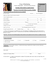 Vendor Information Application Form - City of Berkeley, California