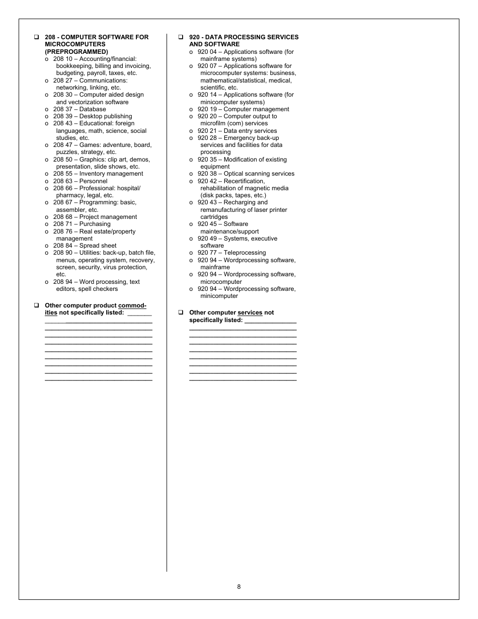 Vendor Information Application Form - City of Berkeley, California, Page 9
