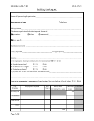 Document preview: Building Use Request Form - School Facilities