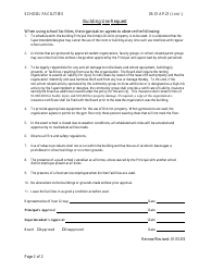 Building Use Request Form - School Facilities, Page 2