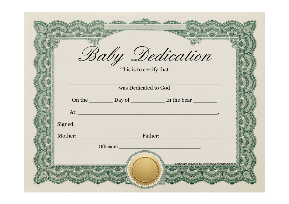 Printable Baby Dedication Certificate Baby Dedication Certificate 