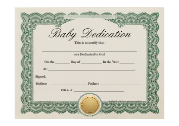 Baby Dedication Certificate Template Download Printable PDF ...