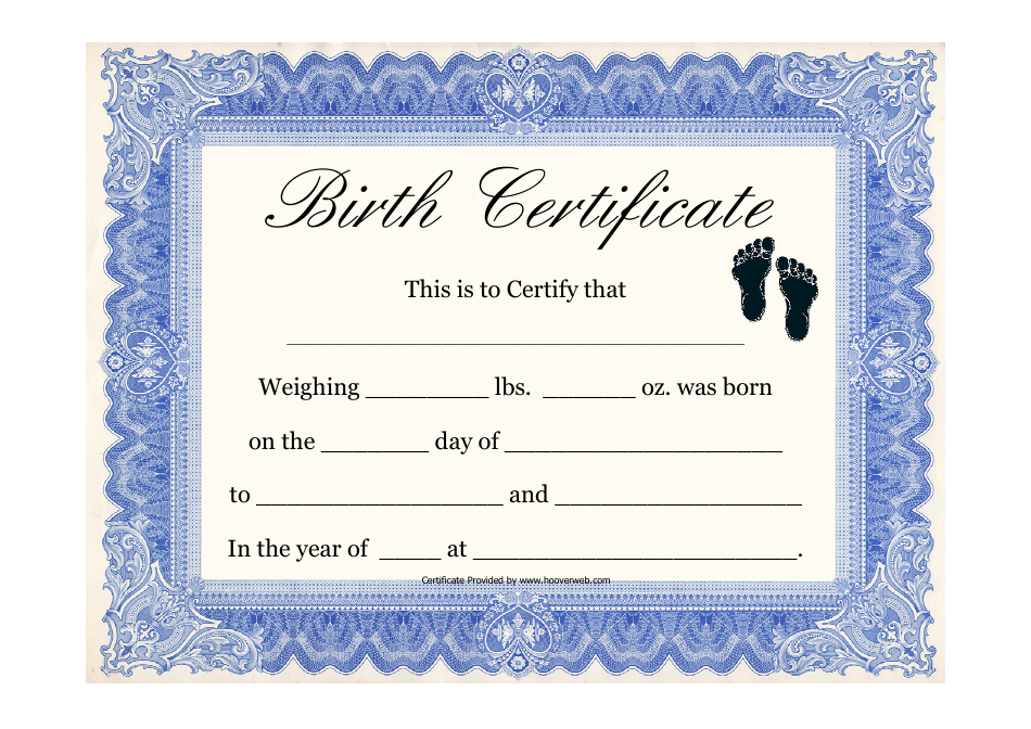 Birth Certificate Template Download Printable PDF Templateroller