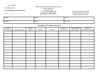Form MFT-14 Export Report - New Jersey