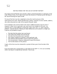 Form MFT-14 Export Report - New Jersey, Page 2