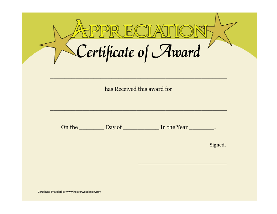 An elegantly designed Certificate of Award Template.