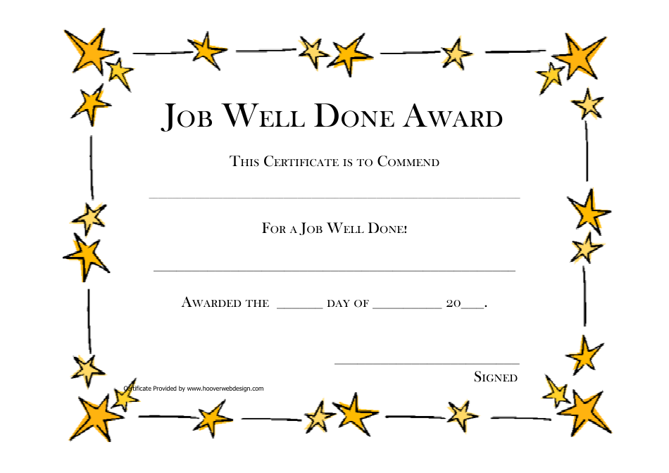 Free Great Job Certificates