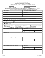 Form NH-1 Application for Nursing Home Administrator License - New Jersey