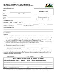 Document preview: Application by Municipality for Permission to Detour Washington County Trunk Highway Traffic - Washington County, Wisconsin