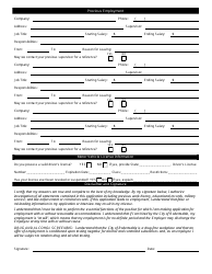 Employment Application Form - City of Robertsdale, Alabama, Page 2