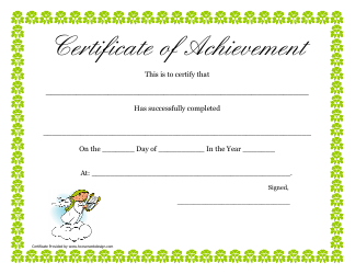 Document preview: Certificate of Achievement Template - Angel