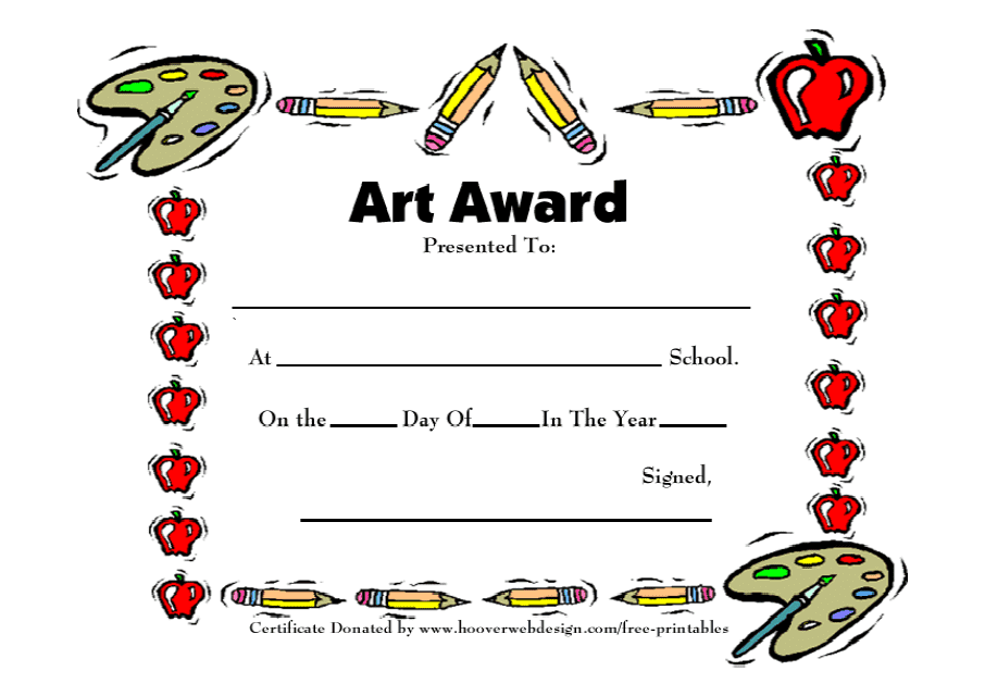 Beautifully designed Art Award Certificate Template