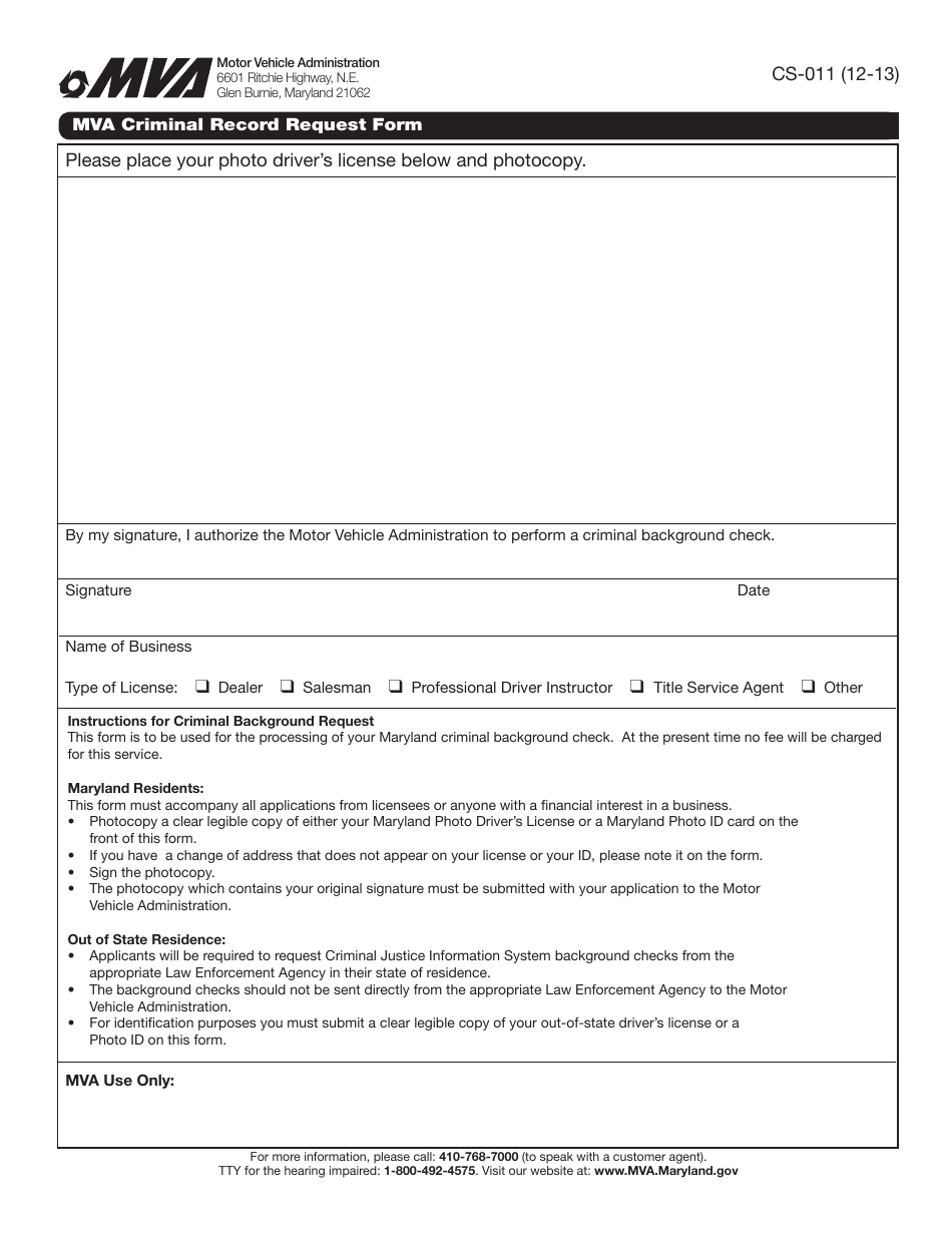 Form CS-043 Application for Salesmans License - Maryland, Page 3