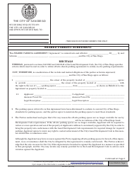 Form DS-267 Shared Parking Agreement - City of San Diego, California