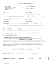 Document preview: Travel Advance Request Form - Maryland