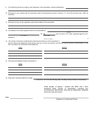 Form 601 Articles of Association of a Consumers Cooperative - Rhode Island, Page 2