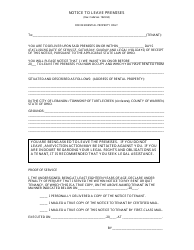 Document preview: Notice Form to Leave Premises (City of Lebanon/Township of Turtlecreek) - City of Lebanon, Ohio