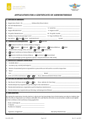 Document preview: Form INS-4.009 Application for a Certificate of Airworthiness - Aruba