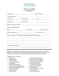 Client Intake Form - Rose Counseling