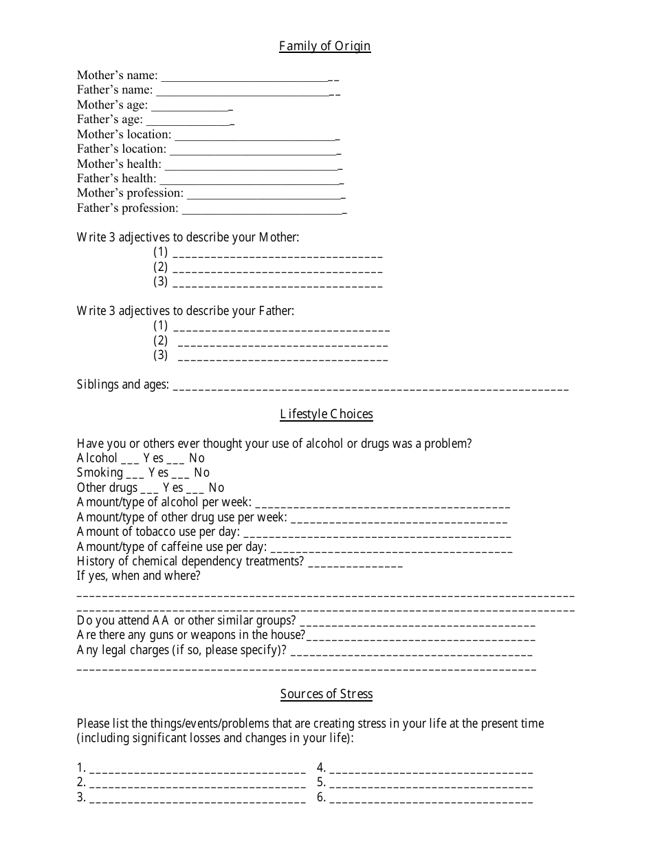 Client Intake Form - Rose Counseling, Page 3