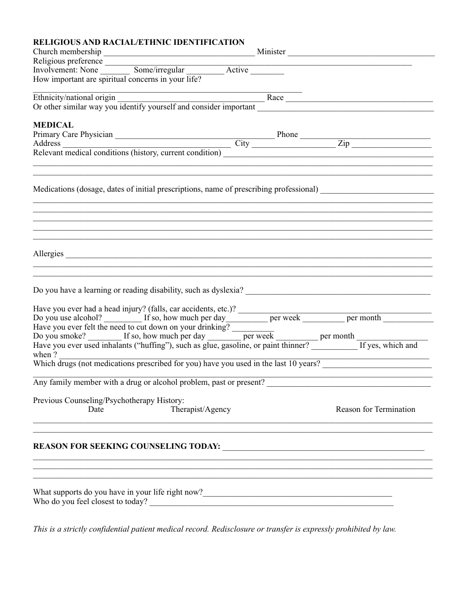 Intake Form - Journey Counseling Waco - Fill Out, Sign Online and ...