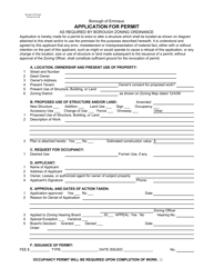 Form 539 &quot;Zoning/Building Permit Application&quot; - Borough of Emmaus, Pennsylvania
