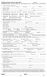 &quot;Building and Zoning Permit Application Form&quot; - Pennsylvania