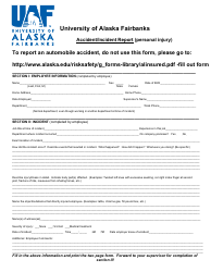 Document preview: Accident/Incident Report Form - University of Alaska Fairbanks